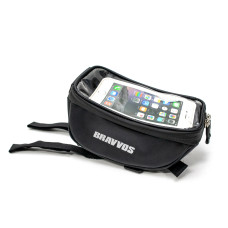 Велосумка на кермо, виніс чи раму BRAVVOS CT-002 чорний з відділенням для фляги / пляшки AM (брендоване пакування)