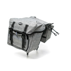 Велосумка сумка-штани на багажник водовідштовх. матеріал 35x28x14 см BRAVVOS F-091-2 сірий AM (брендоване пакування)