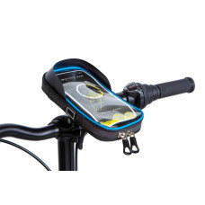 Велосумка на кермо водовідштовх. матеріал BRAVVOS SJ-001 чорний з синiм з відділенням для смартфона AM (брендоване пакування)