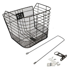 Кошик Сталь під болт і на рульову колонку 24-28" 340*270*260 мм зі стійкою 400L 25,4" CK-001B чорний Кошик Сталь під болт і на рульову колонку 24-28" 340*270*260 мм зі стійкою 400L 25,4" CK-001B чорний