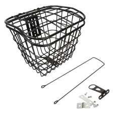 Кошик Сталь під болт і на рульову колонку 24-28" 340*270*260 мм зі стійкою 400L 25,4" CK-002B чорний з кришкою Кошик Сталь під болт і на рульову колонку 24-28" 340*270*260 мм зі стійкою 400L 25,4" CK-002B чорний з кришкою