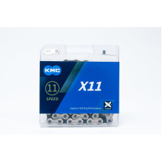 Ланцюг 11 118 лан. замок KMC X11 сріблясто-чорний