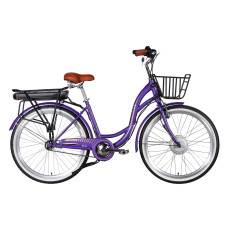 Велосипед з електроприводом 26" ST Dorozhnik eAQUAMARINE BH рама-17" 36B 13А*г 500Вт фіолетовий з кошиком 2026