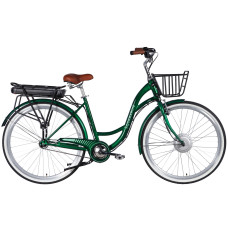 Велосипед з електроприводом 28" ST Dorozhnik eAQUAMARINE BH рама-19" 36B 13А*г 500Вт зелений YS 902 з кошиком 2026