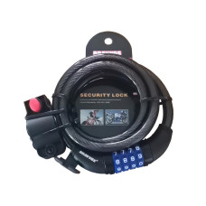 Замок тросовий кодовий BRAVVOS LOC-125-135 1500мм *12мм чорний AM (брендоване пакування) Замок тросовий кодовий BRAVVOS LOC-125-135 1500мм *12мм чорний AM (брендоване пакування)