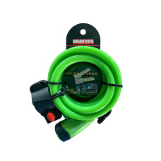 Замок тросовий на ключі BRAVVOS LOC-065-110 1500мм *12мм зелений AM (брендоване пакування) Замок тросовий на ключі BRAVVOS LOC-065-110 1500мм *12мм зелений AM (брендоване пакування)