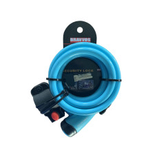 Замок тросовий на ключі BRAVVOS LOC-065-110 1500мм *12мм блакитний AM (брендоване пакування) Замок тросовий на ключі BRAVVOS LOC-065-110 1500мм *12мм блакитний AM (брендоване пакування)