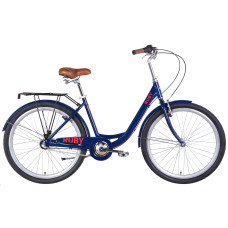 Велосипед AL 26" Dorozhnik RUBY планет. рама-17" темно-синій з багажником зад St, з крилом St 2022 SHIMANO NEXUS Велосипед AL 26" Dorozhnik RUBY планет. рама-17" темно-синій з багажником зад St, з крилом St 2022 SHIMANO NEXUS