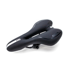 Сідло з замком 280*160 мм МТВ з отвором VLT YF-1034 чорно-білий Сідло з замком 280*160 мм МТВ з отвором VLT YF-1034 чорно-білий