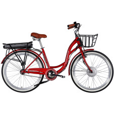 Велосипед уцінений з електроприводом 26" ST Dorozhnik eAQUAMARINE BH рама-17" 36B 13А*г 500Вт бордовий YS 2476 з кошиком 2026