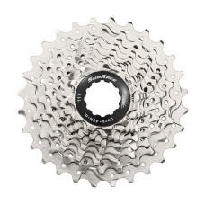 Кассета 10-k 11-28T SUN RACE RS алюминиевый паук, Metallic Silver