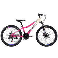 Велосипед ST 24" SPACE AURORA DD FR рама-12" біло-рожевий 2026